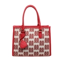 Large capacity red bridal tote bag with traditional double happiness pattern and heart charm - Small / Style 2