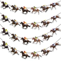 Pferderennen Party-Banner mit bunten Jockeys und nummerierten Pferden für Dekoration - Mehrstreifen-Set (赛马拉旗4条)