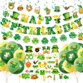 Set decorazioni San Patrizio con striscioni a trifoglio, palloncini e oggetti di scena - Banner E Oggetti Scena Foto E Spirali E Palloncini E Nastri