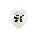 Palloncino bianco per compleanno a tema Panda con simpatico panda che mangia - Stile Panda Bianco che Mangia Bambù