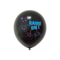 Palloncino in lattice nero da 12 pollici con stampa GAME ON per feste a tema videogame - Nero