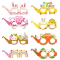 Set of 8 colorful paper Easter glasses with bunny, chick and egg party decorations - Style A (Easter Glasses Style A)