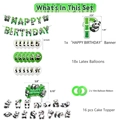 Panda birthday party set with banner, 18 latex balloons and 16 cake toppers - Decoration Set