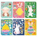 Kit d'autocollants DIY de Pâques avec lapins et poussins pour bricolage festif - 6 Feuilles/Set