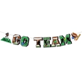 Striscione Go Team per feste di football americano con stella MVP e sagome di atleti sportivi - Striscione Lettere (GO TEAM)