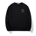 Sweatshirt noir pour hommes avec imprimé blanc et logo circulaire rouge sur la poitrine - 2XL / Noir