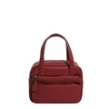 Borsa a mano rossa classica da donna in pelle litchi con doppia cerniera esterna - Con catena / Rosso