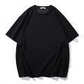 Mens oversized black drop shoulder t-shirt in pure cotton with round neck - 3XL / Black