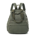 Mochila de lona verde militar con asas dobles resistentes y correas de hombro ajustables - Verde