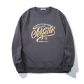 Felpa grigio scuro ampia con stampa grafica gialla vintage e girocollo classico - 3XL / grigio scuro