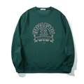Donkergroene sweatshirt met ronde hals en vintage Amerikaanse kleurrijke lettergrafiek - 3XL / Donkergroen