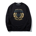 Schwarzes Herren-Sweatshirt mit Rundhalsausschnitt und Vintage-Motor-Grafikdruck - 2XL / Schwarz