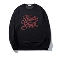 Sweat-shirt noir pour hommes avec inscription rouge pailletée Thunder Struck - 2XL / Noir