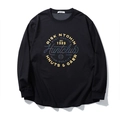 Zwart thermisch herensweatshirt met lange mouwen en vintage Huntclub-opdruk - 2XL / Zwart