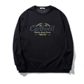 Sudadera negra para hombre con letras metálicas de colores y puños de canalé - 2XL / Negro