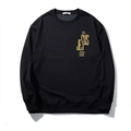 Sweat-shirt noir à manches longues pour hommes avec lettrage Jesus jaune et bords côtelés - 2XL / Noir