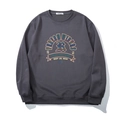 Donkergrijs sweatshirt met ronde hals en kleurrijke grafische print in straatstijl - 3XL / donkergrijs