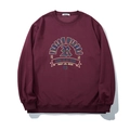 Oversized bordeauxrood sweatshirt met retro Freedom Wings kleurrijke letterbedrukking - 3XL / Wijnrood