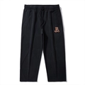 Pantalon de jogging noir avec taille élastique à cordon et broderie orange vintage - 2XL / Pantalon de Jogging (D215903) / Noir