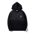 Sweat à capuche noir en coton épais avec logo singe brodé et manches raglan - 2XL / Sweat à Capuche (DT3302 Noir)
