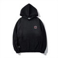 Men's heavyweight black hoodie with embroidered logo and kangaroo pocket in a sporty design - 2XL / Hoodie-Black(DT3305)