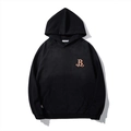 Sweat à capuche noir en coton épais avec broderie B gothique orange et poche kangourou - 2XL / Sweat à Capuche (DT3303) / Noir
