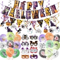 Set decorazioni festa Halloween con ghirlande, ciondoli, occhiali e palloncini ragnatela - Stile Ammiraglia (Banner / Spirali / Occhiali / Palloncini / Ragnatela / Nastro)