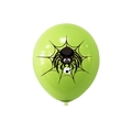 Lime green Halloween latex balloon with spider web and skull cartoon design for parties - Spider (Light Green) / 12 Inch