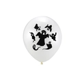 Palloncini di Halloween in lattice bianco con stampe di fantasmi neri per decorazione party - Fantasma (Bianco) / 12 Pollici