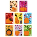 Set of 8 DIY Halloween pumpkin face stickers with spooky party decorative patterns - 8 Sheet Mixed