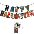 Halloween Happy Halloween banner party set with spooky pumpkin skull elements and dimensions - Banner