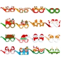 Set de 16 gafas navideñas creativas de papel con Papá Noel, renos y árboles de Navidad - 16PCS / Gafas de Navidad Estilo AB