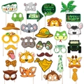 Set da 28 pezzi di accessori per foto a tema safari con maschere di animali e cappelli - Animali della giungla