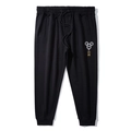 Pantaloni sportivi neri da uomo con vita elastica e ricamo dorato dello zodiaco - 2XL / Stile Topo dello Zodiaco / Nero