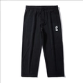 Black baggy joggers with elastic drawstring waist and white gothic C print on the leg - 2XL / Gothic Letter Joggers (D215909 Black)