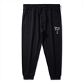 Pantaloni sportivi neri da uomo con vita elastica e ricamo grafico di toro sulla gamba - 2XL / Stile Bue dello Zodiaco / Nero