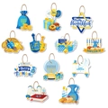 Set de 11 decoraciones colgantes de Janucá con motivos de Menora y Estrella de David - 12uds/Set