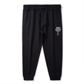 Pantaloni sportivi neri da uomo con ricamo testa di tigre geometrica e coulisse in vita - 2XL / Stile Tigre dello Zodiaco / Nero
