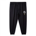Pantalon de jogging noir pour homme avec broderie dragon blanc et logo doré - 2XL / Bottoms / Dragon