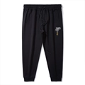 Pantalon de jogging noir pour homme avec taille élastique et broderie coq blanc - 2XL / Bottoms / Coq