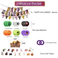 Halloween party set with HAPPY HALLOWEEN banner, balloons, and assorted cake toppers - Halloween Set A (Basic)