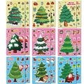 9-piece set of DIY Christmas tree stickers featuring Santa and snowman for gift decoration - 18 Designs