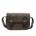 Sac bandoulière rétro vert foncé avec doubles boucles métalliques de style britannique - Vert