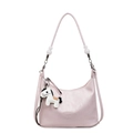 Sac hobo rose pâle en similicuir avec gaufrage Classic et pendentif cheval - Avec Pendentif / Rose