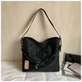 Borsa tote nera opaca in stile retrò con nodo intrecciato e dettagli minimal - Nero
