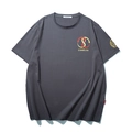 Dark grey oversized T-shirt with gold snake logo print and comfortable crew neck style - Space Gray