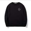 Sweat-shirt noir pour homme à col rond avec impression de lettres blanches circulaires - 2XL / Noir (DT52118)