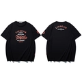 T-shirt nera oversize stile streetwear in cotone con stampe grafiche e scritte vintage - 3XL / Nero