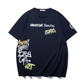 Oversized Graffiti-T-Shirt in Schwarz mit Freedom Revolution Buchstaben-Aufdruck - XL / Marineblau
