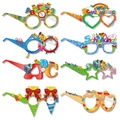 Set di 8 occhiali di carta colorati a tema Schulanfang per feste scolastiche e bambini - Stile A